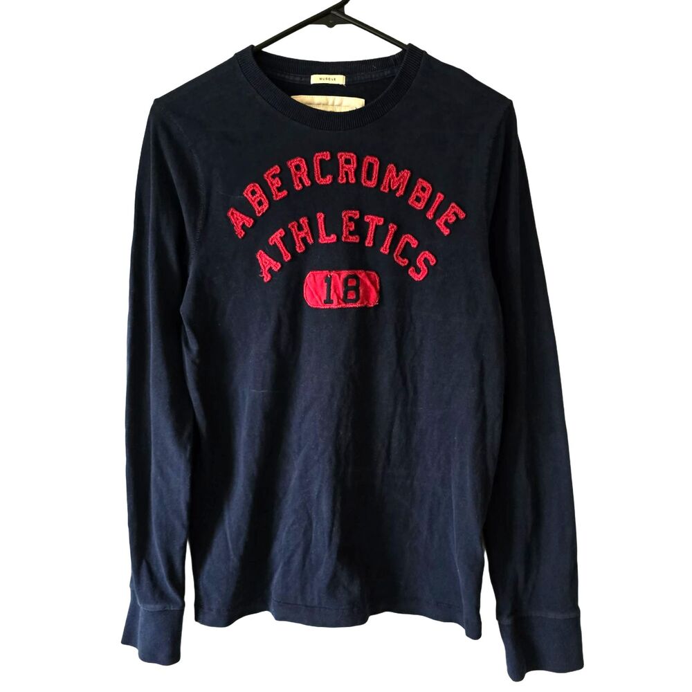 VTG Abercrombie and Fitch Athletics Muscle 18 Spellout Shirt Sleeved Black Y2K